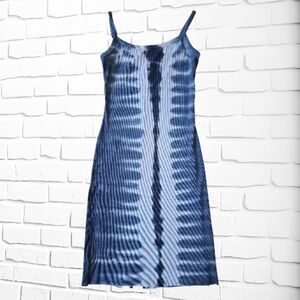 Young Fabulous & Broke Blue Tie-Dye Slip Midi Dress Small